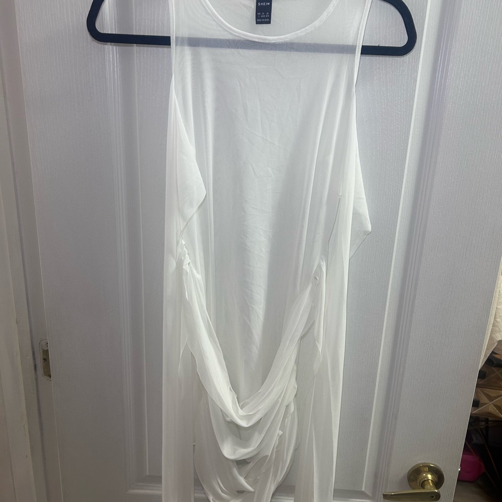 White Sheer Sleeveless Dress